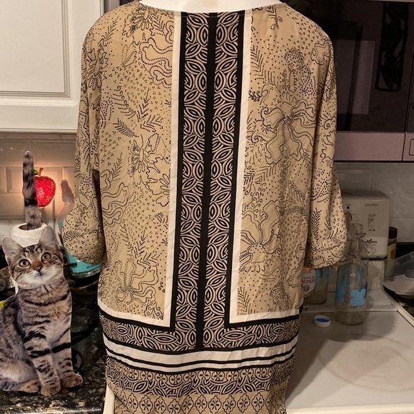 Z womens Dana Buchman 3/4 tie sleeve regular size blouse size XL - Picture 3 of 5